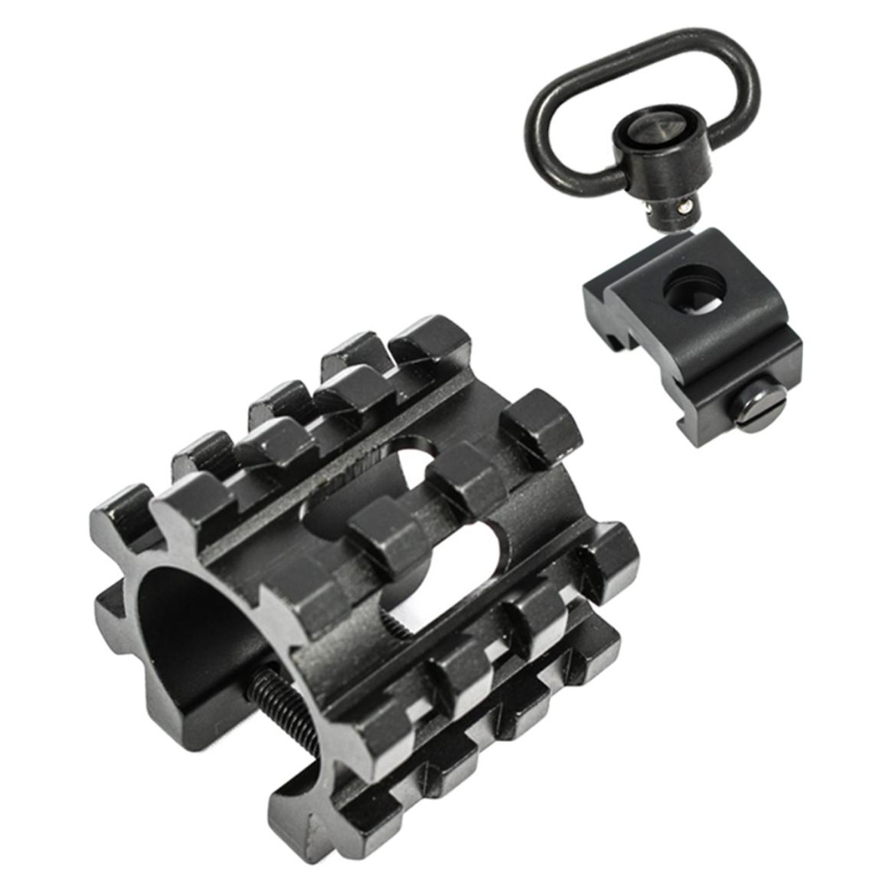 MCS 12 Gauge 1" Shotgun Mag Tube Rail Picatinny Mount w/ QD Sling Rail Base Mount 