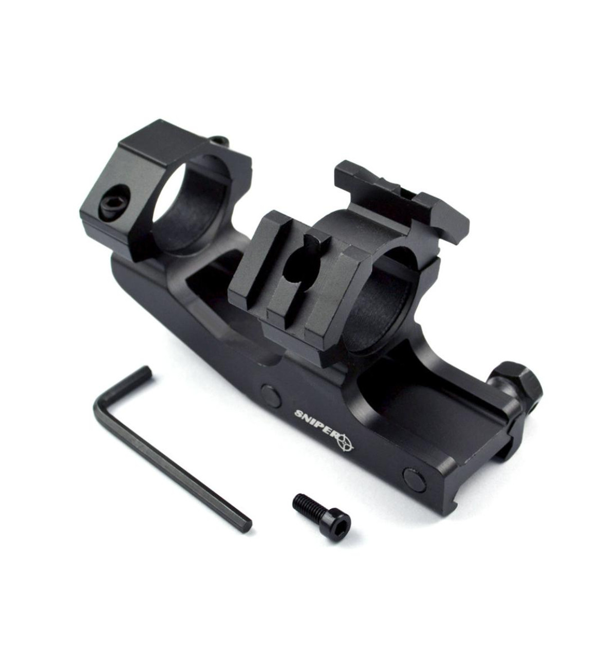 MCS 1" High Profile Cantilever Scope Mount with Dual 45 Degree Top Mini Rail Mounts 