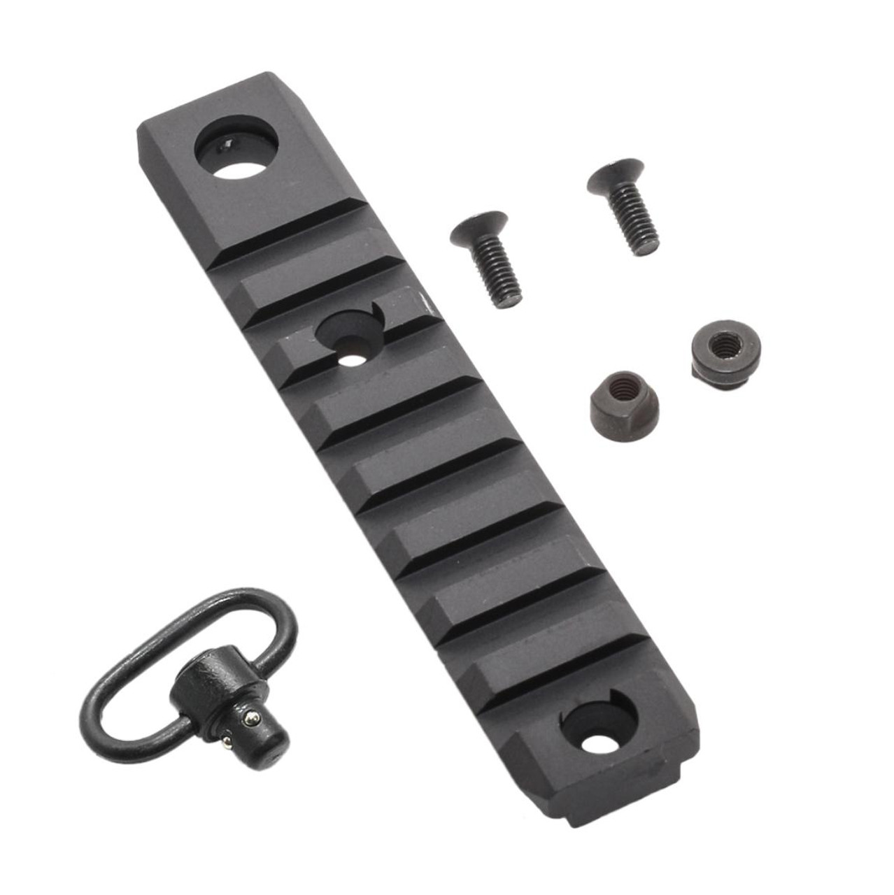 MCS Keymod Rail Section with QD Port and Swivel 4" - Black 