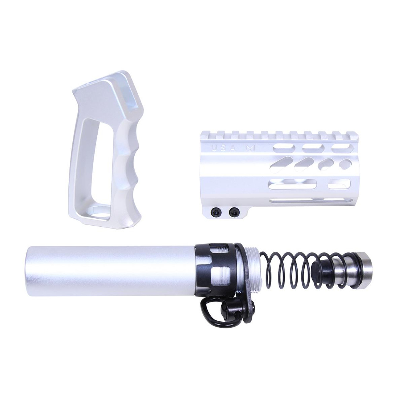 MCS AR-15 Micro Pistol Furniture Set USA Made - Anodized Clear 