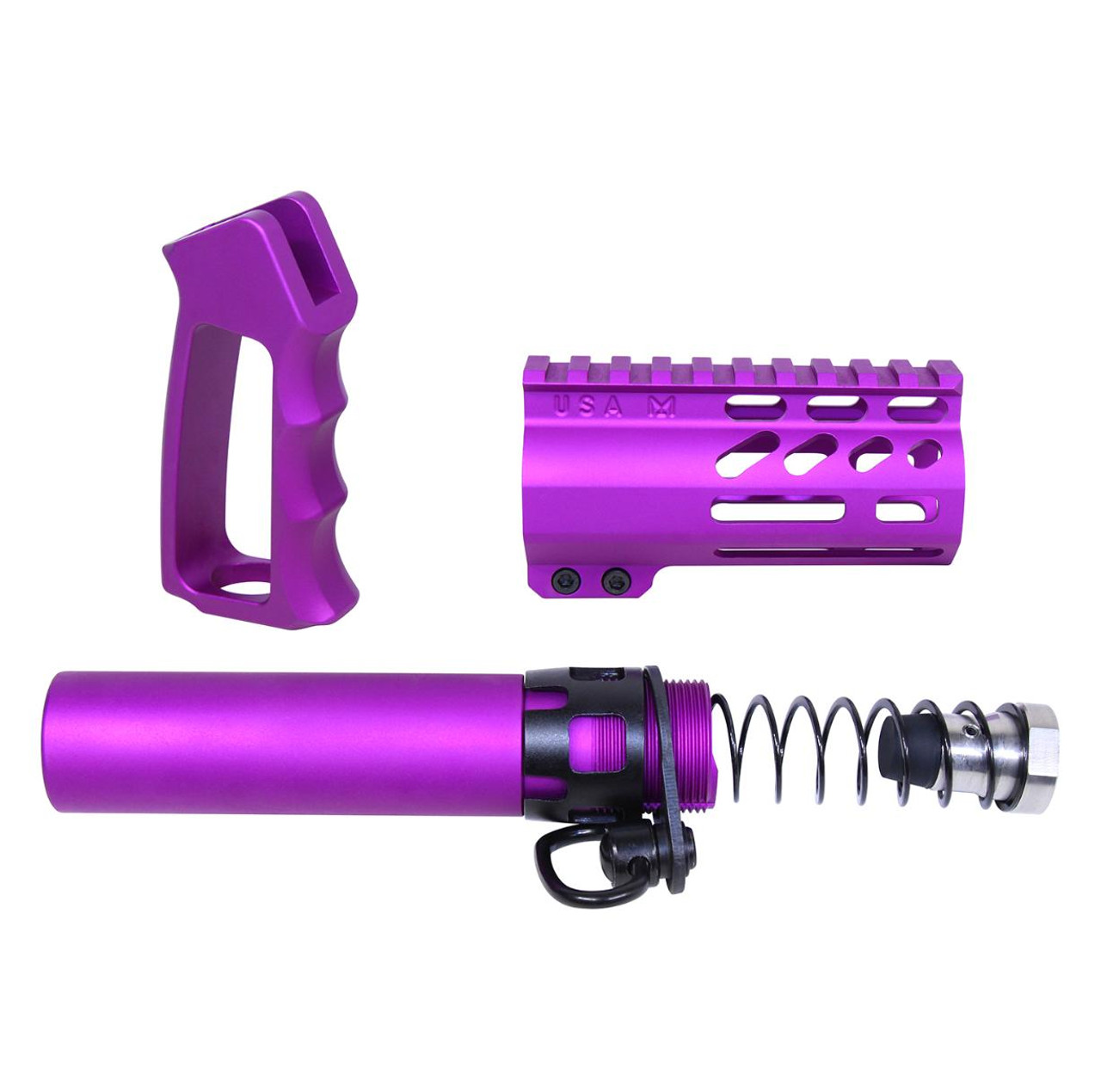 MCS AR-15 Micro Pistol Furniture Set USA Made - Anodized Purple 