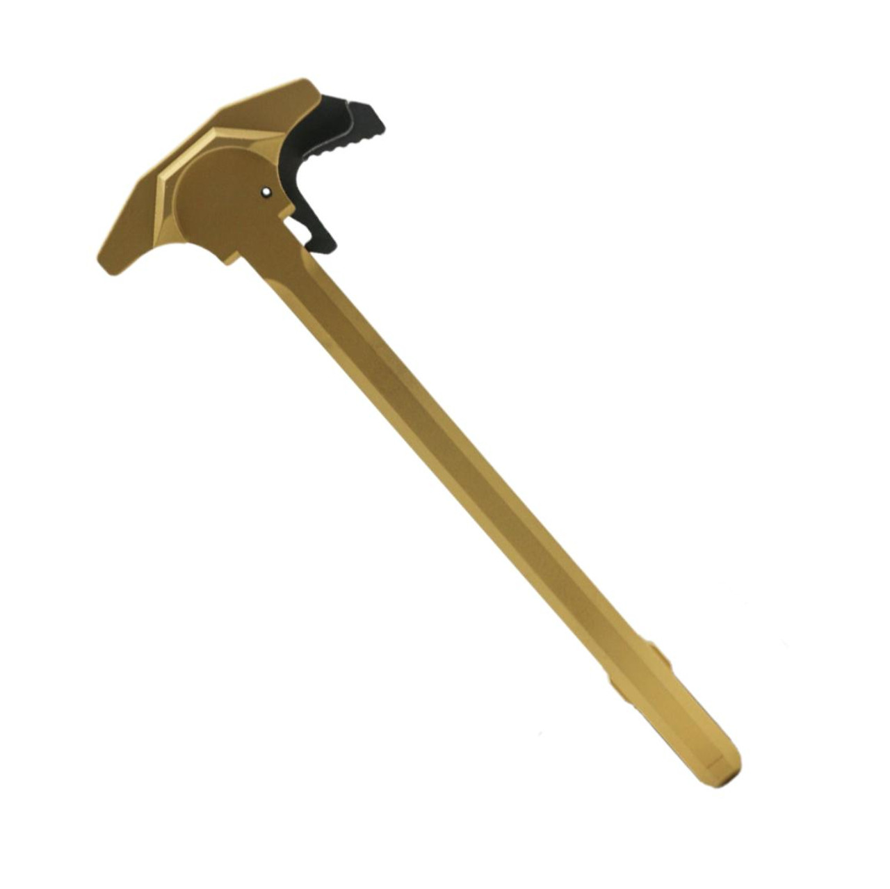 MCS AR-15 Tactical "TALON" Style Charging Handle w/ Oversized Latch Non-Slip - Cearkote Gold 