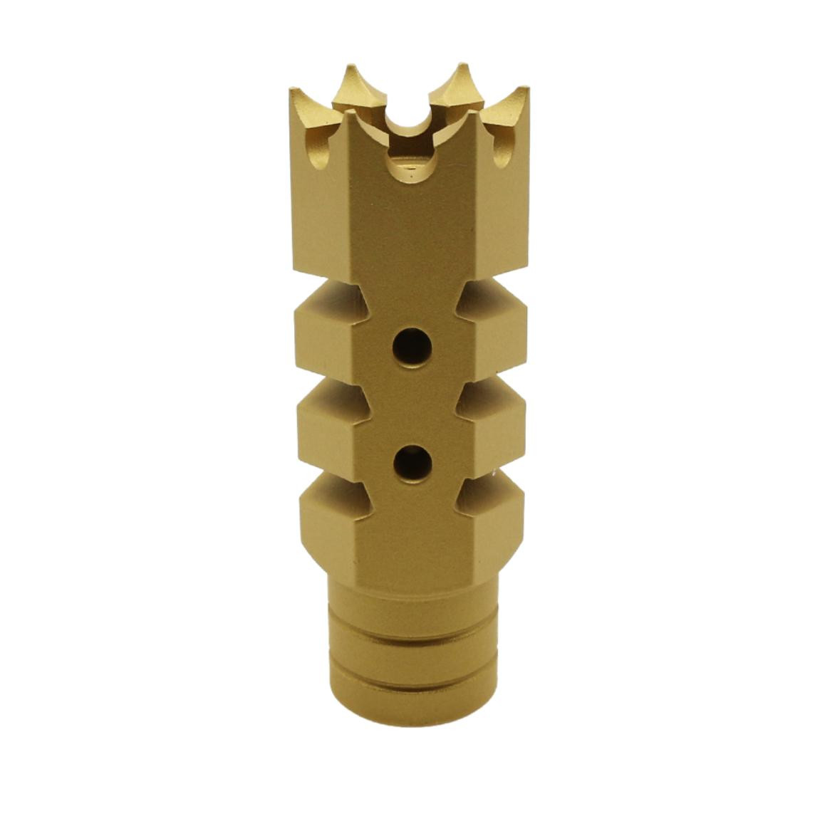 AR-15/.223/5.56 Shark Muzzle Brake 1/2x28 Pitch Thread - Cerakote Gold