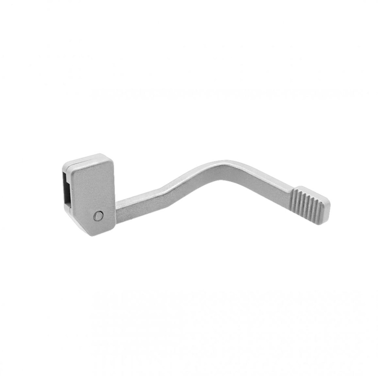 MCS AR-15 Extended Aluminum Bolt Catch Lever - Cerakote Glacier Silver 