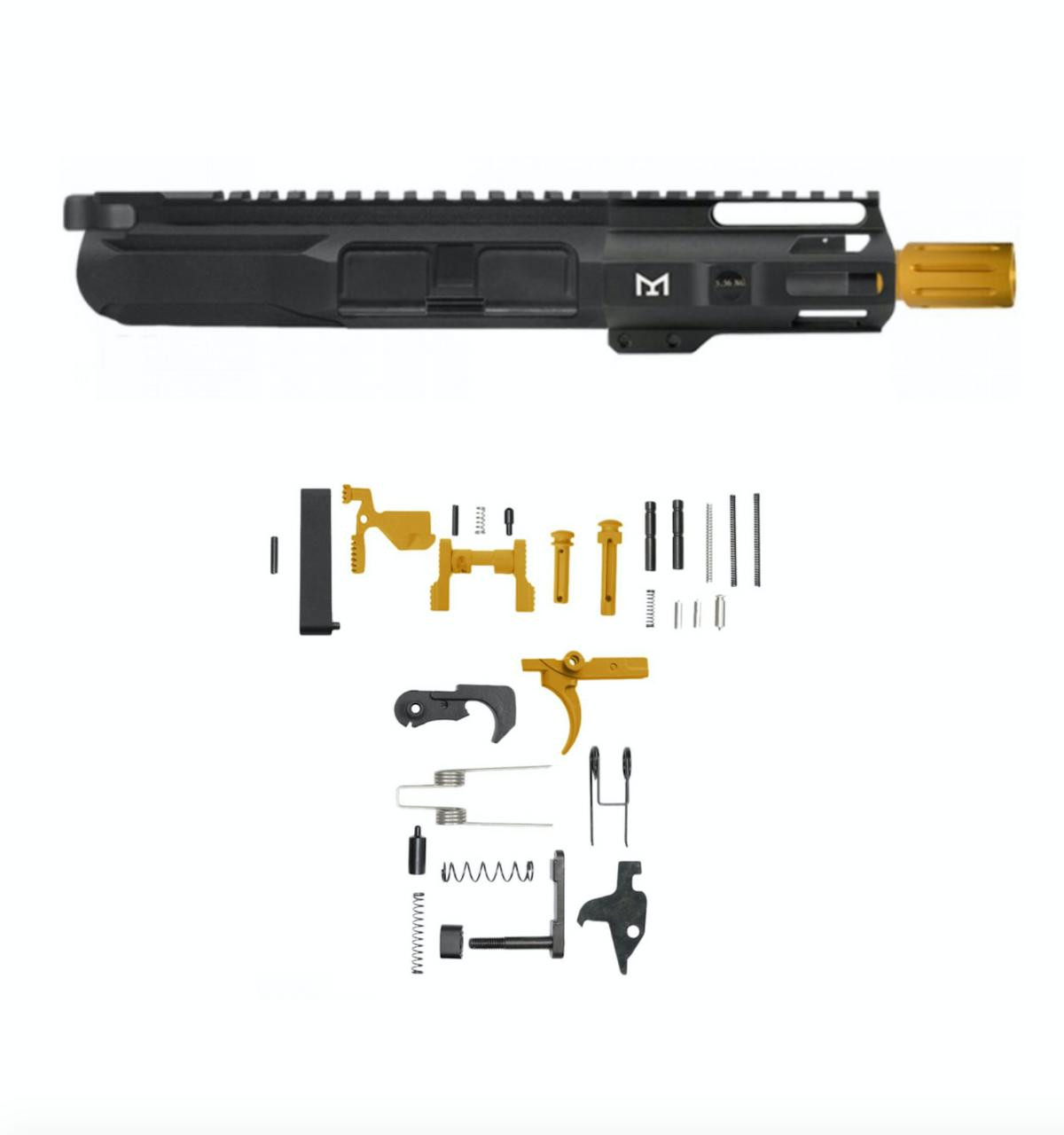 AR-15 5.56 NATO 5'' PISTOL - FORGED UPPER - 4'' HANDGUARD - GOLD