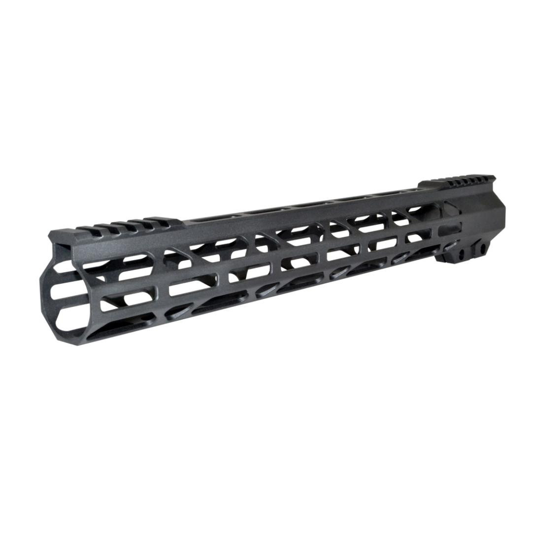 MCS AR-15 223/5.56 Super Light Slim 15" M-LOK Handguard W/ Partial Top Rail - Black 