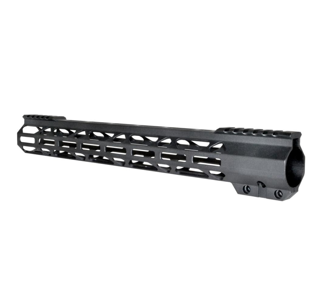 MCS AR-15 223/5.56 12.5" Super Light Slim Free Float M-LOK Handguards with Partial Top Rail - Black 