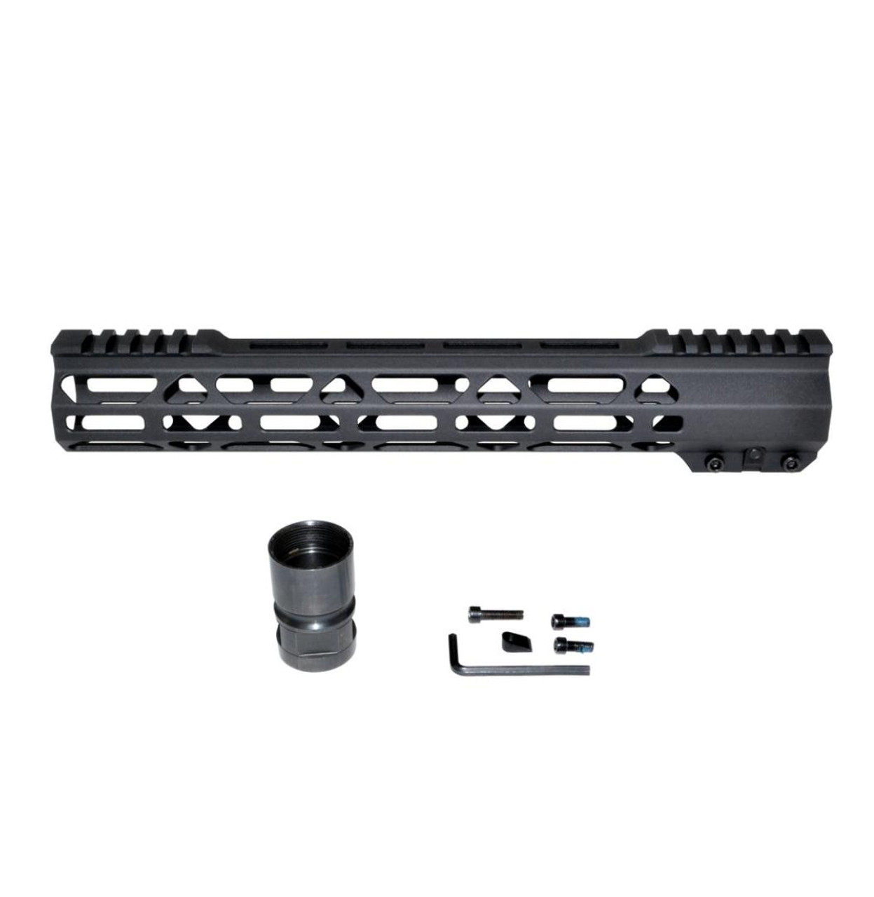 MCS AR-15 223/5.56 13" Super Light Slim Free Float M-LOK Handguards with Partial Top Rail - Black 