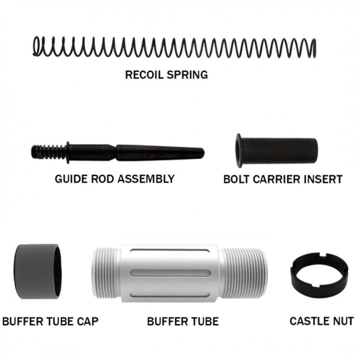 AR-15 Complete Compact Short Buffer Tube Kit 3.5'' Cerakote