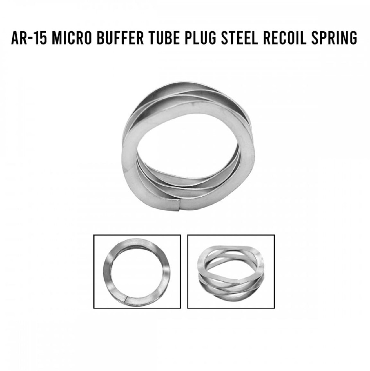 MCS AR-15 Complete Compact Short Buffer Tube Kit 3.5'' Cerakote Glacier Silver  -  W/ Black Cap 