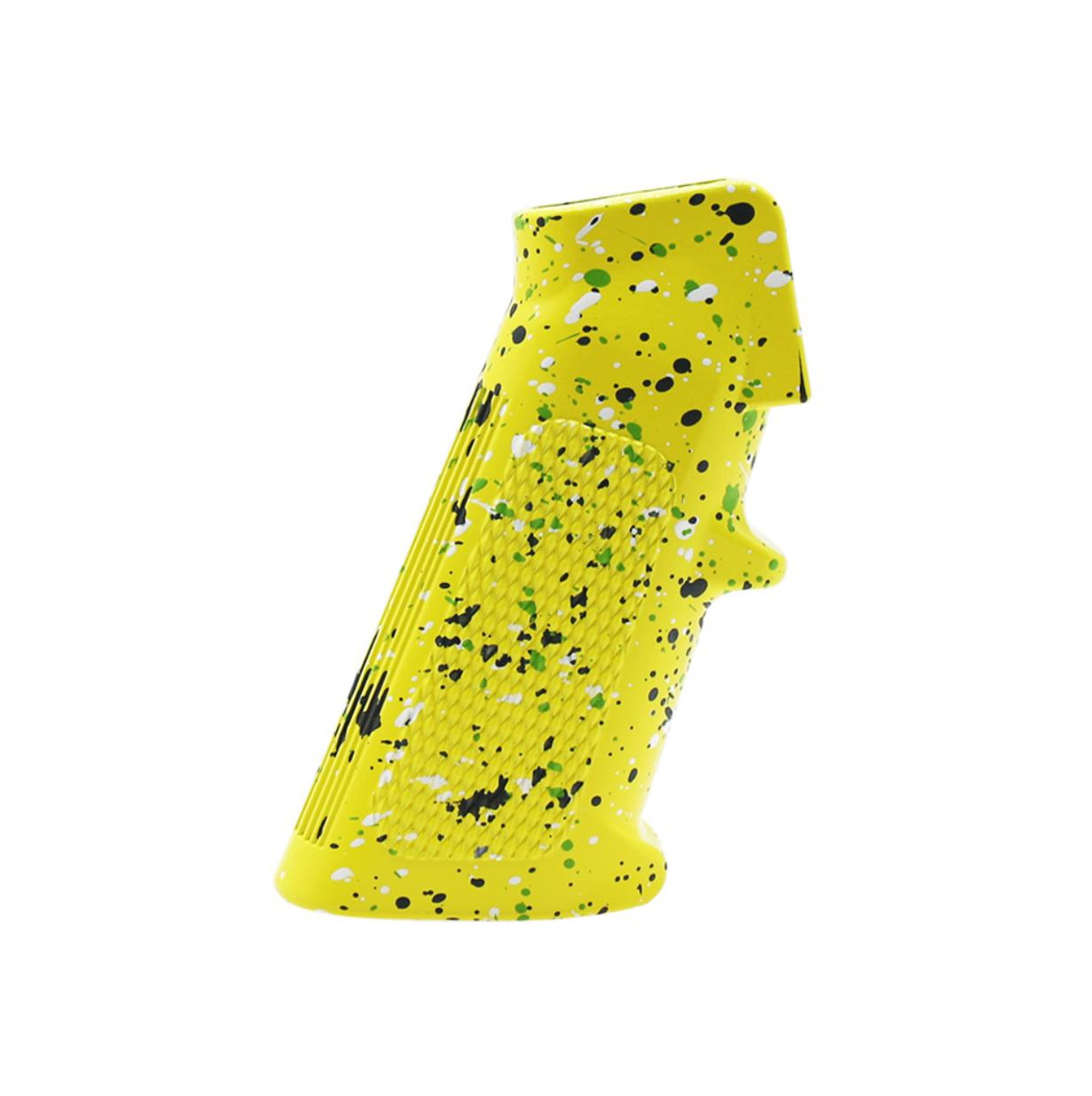MCS AR-15 STANDARD A2 PISTOL GRIP - BASE LEMON ZEST - PATTERN - SNIPER GRAY - BRIGHT WHITE - ZOMBIE GREEN - CERAKOTE SPLATTER  MCS AR-15 STANDARD A2 PISTOL GRIP - BASE LEMON ZEST - PATTERN - SNIPER GRAY - BRIGHT WHITE - ZOMBIE GREEN - CERAKOTE SPLATTER