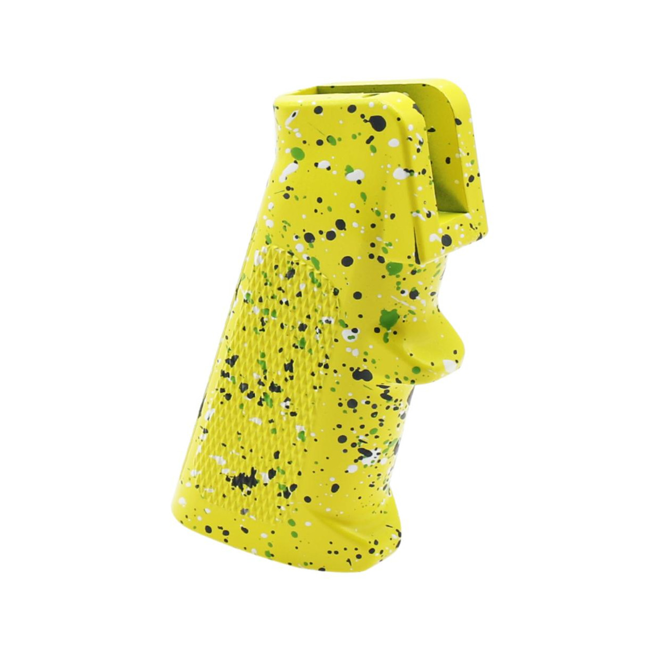 MCS AR-15 STANDARD A2 PISTOL GRIP - BASE LEMON ZEST - PATTERN - SNIPER GRAY - BRIGHT WHITE - ZOMBIE GREEN - CERAKOTE SPLATTER  MCS AR-15 STANDARD A2 PISTOL GRIP - BASE LEMON ZEST - PATTERN - SNIPER GRAY - BRIGHT WHITE - ZOMBIE GREEN - CERAKOTE SPLATTER