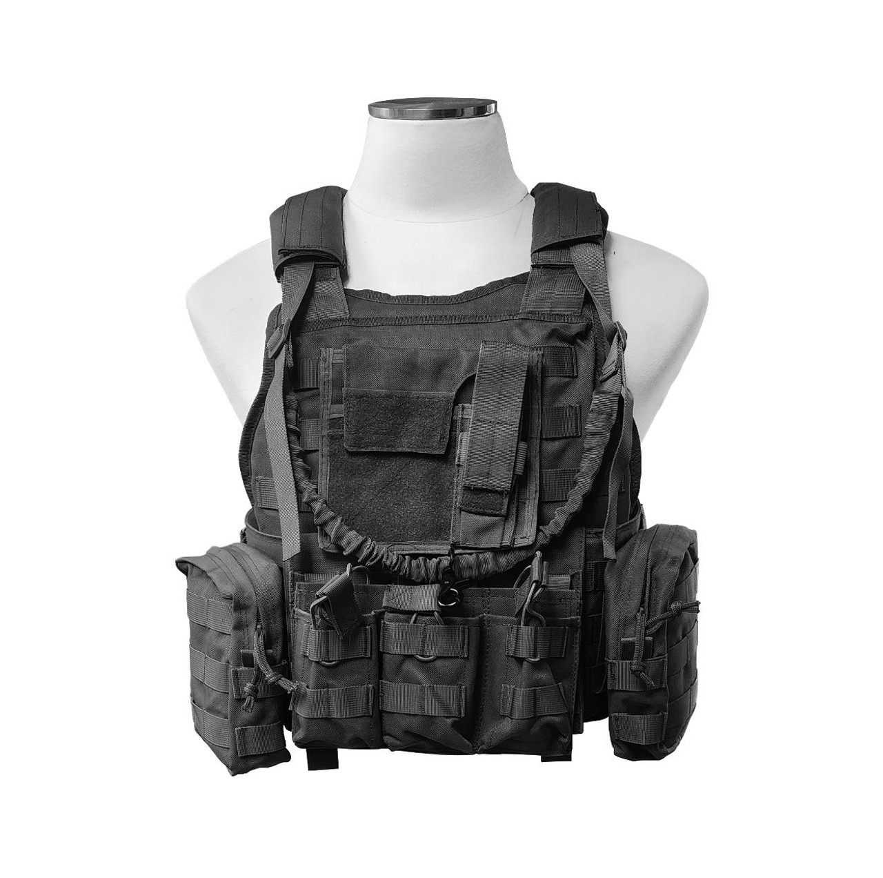 XTS Tactical Plate Carrier Vest - Black 