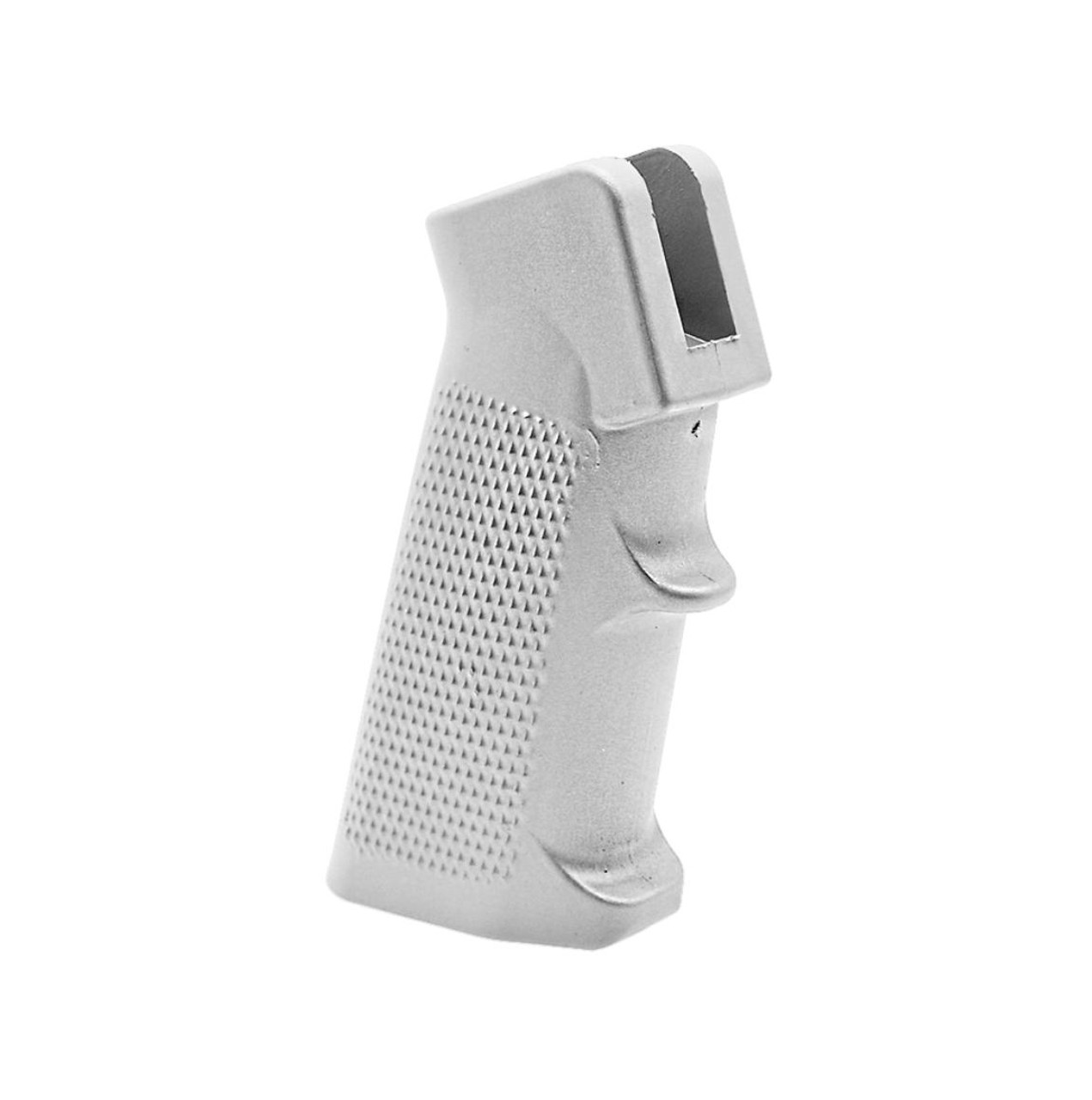 MCS AR-15/10 A2 Style Pistol Grip w/ Screw & Lock Washer - Cerakote Glacier Silver 