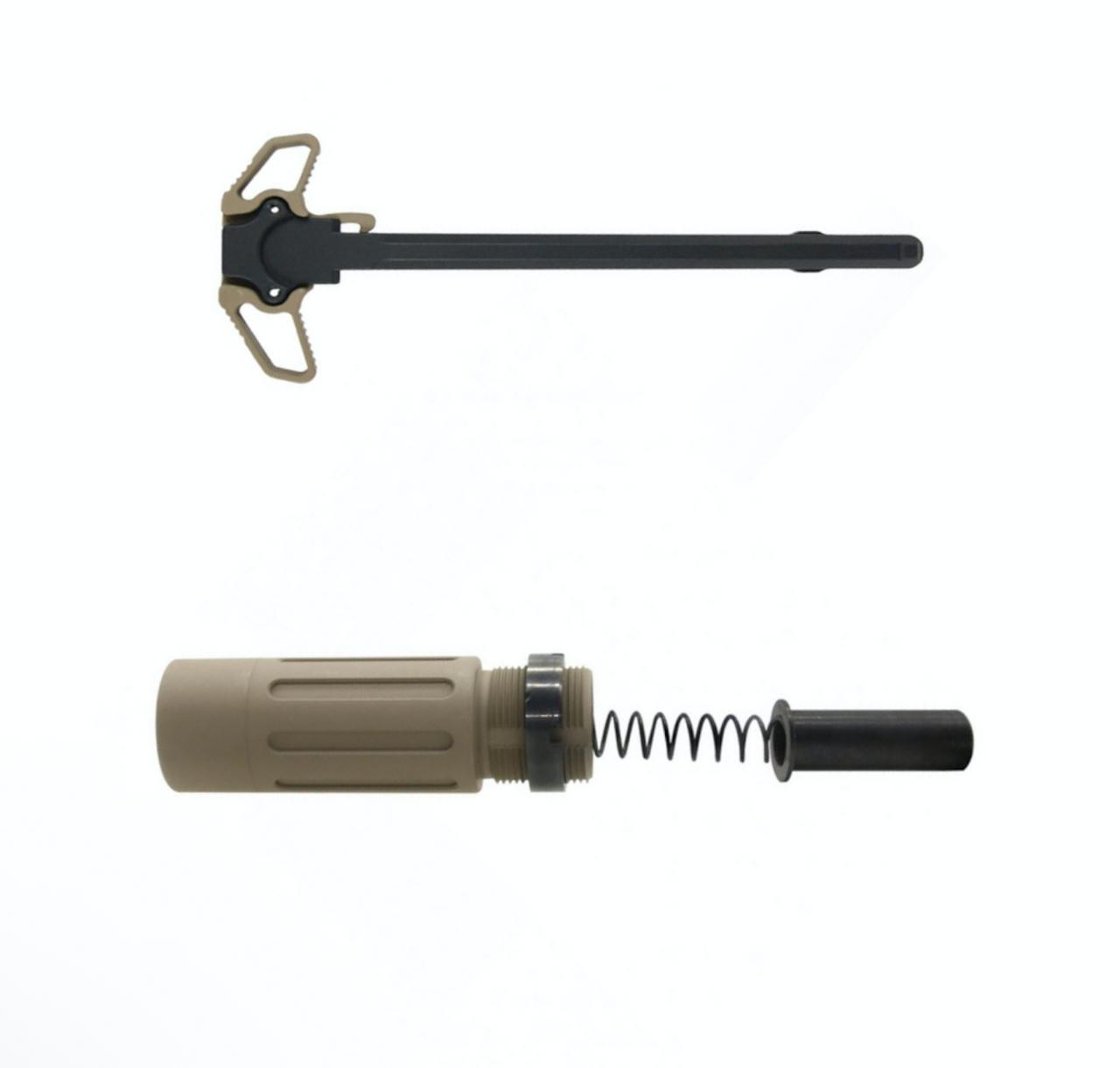 MCS AR-15 3.5" Short Buffer System - Ambi Charging Handle Combo - Cerakote FDE 
