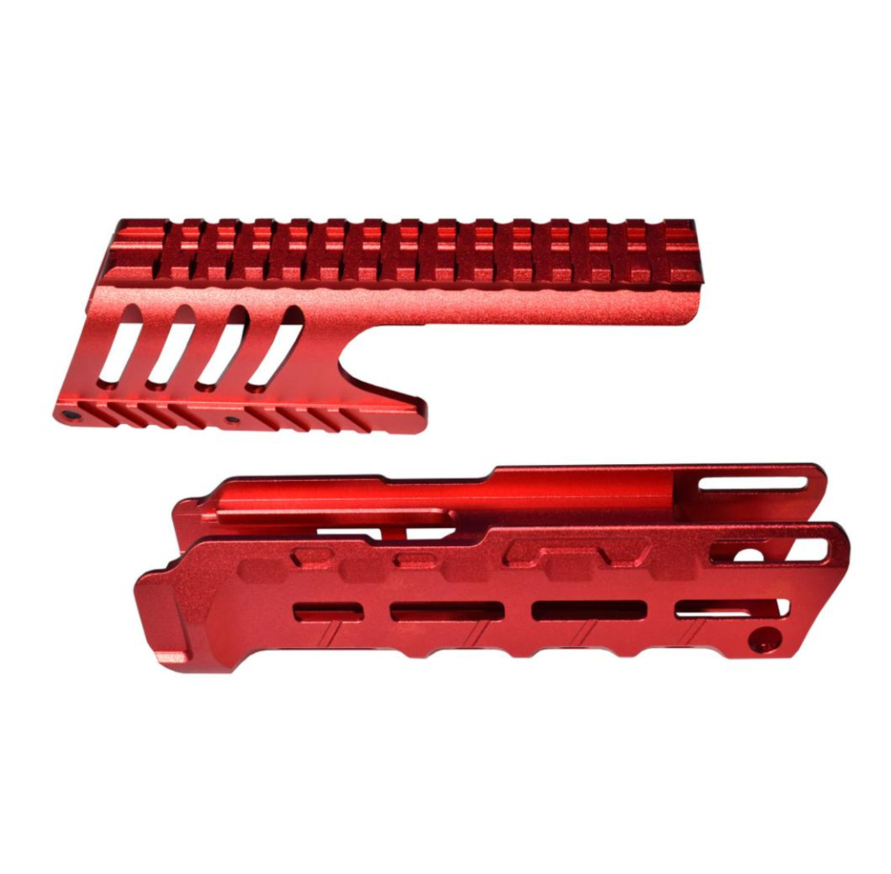 MCS Remington 870 12 gauge - Saddle Mount & Forend - Aluminum - Red - Aftermarket Combo Set 