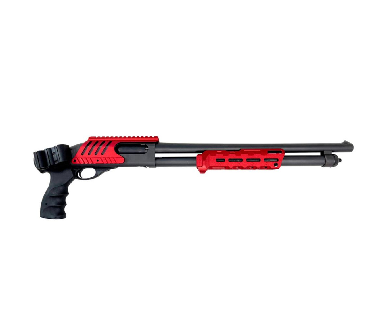 MCS Remington 870 12 gauge - Saddle Mount & Forend - Aluminum - Red - Aftermarket Combo Set 