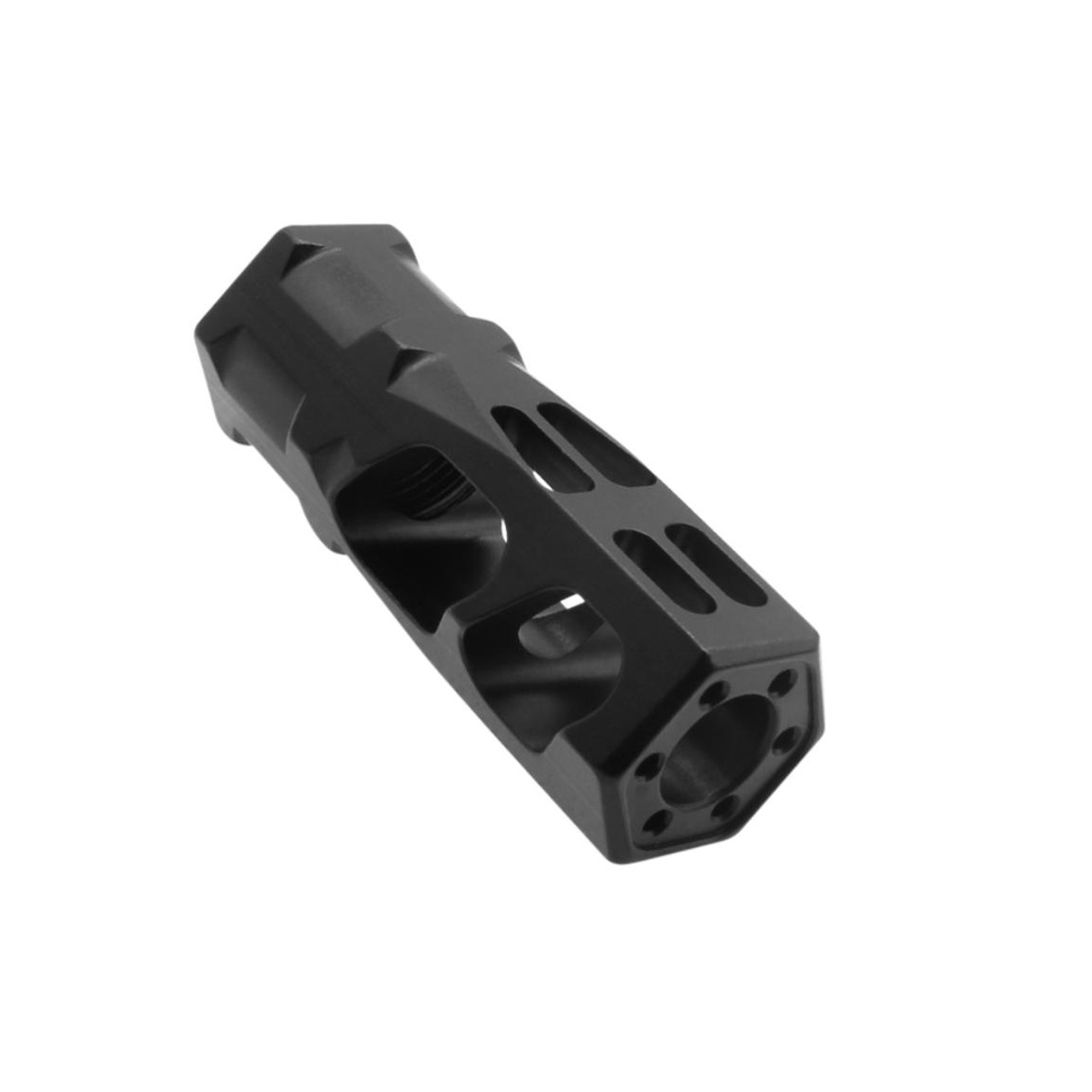 MCS AR-10 LR-308 Hexagon Muzzle Brake 5/8x24" Black Nitride - Made in USA  MCS AR-10 LR-308 Hexagon Muzzle Brake 5/8x24" Black Nitride - Made in USA
