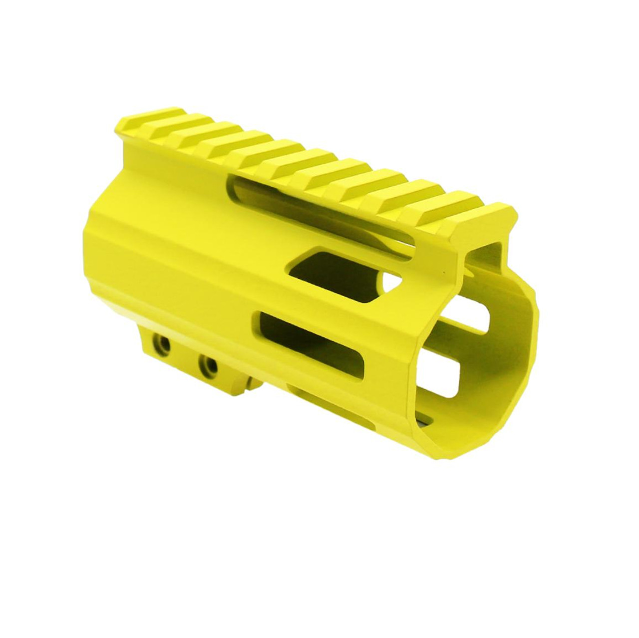 MCS AR-15 4" M-LOK Parallelogram Handguard - MADE IN USA - Cerakote Yellow 