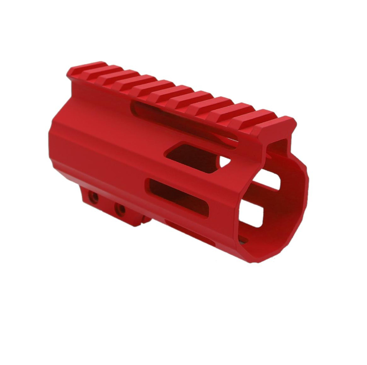 MCS AR-15 4" M-LOK Parallelogram Handguard - MADE IN USA - Cerakote Red 