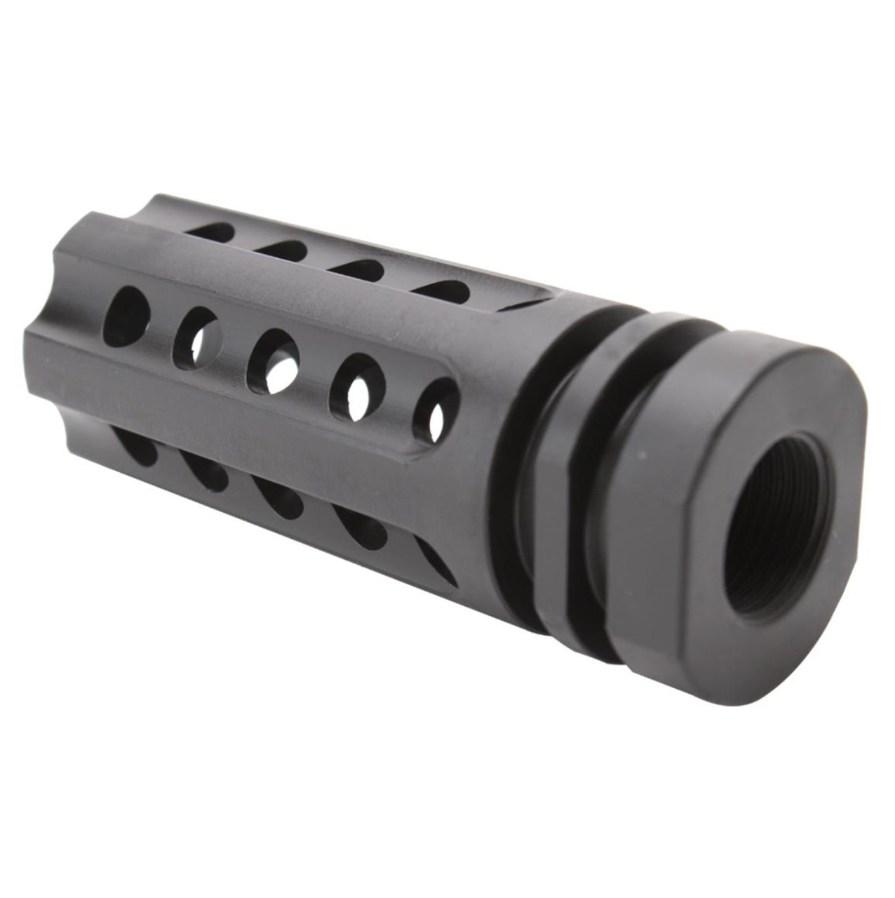 MCS AR-9 9X19 Multi Port Flash Hider - 1/2"x36 Thread Pitch - Black 