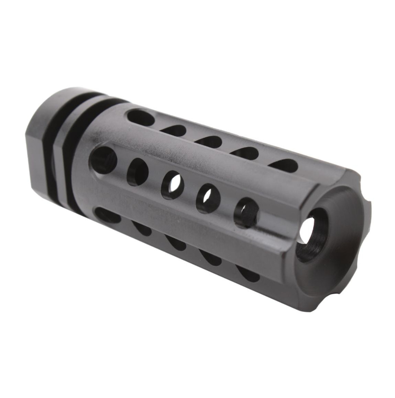 MCS AR-9 9X19 Multi Port Flash Hider - 1/2"x36 Thread Pitch - Black 