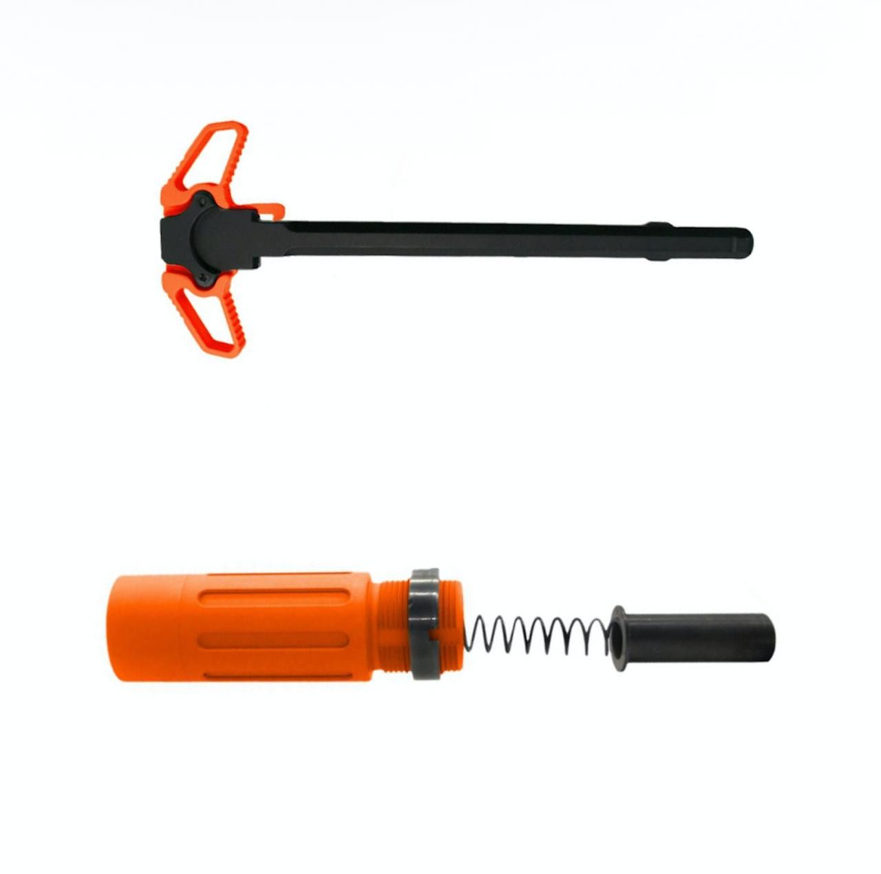 MCS AR-15 3.5" Short Buffer System - Ambi Charging Handle Combo - Cerakote Orange 