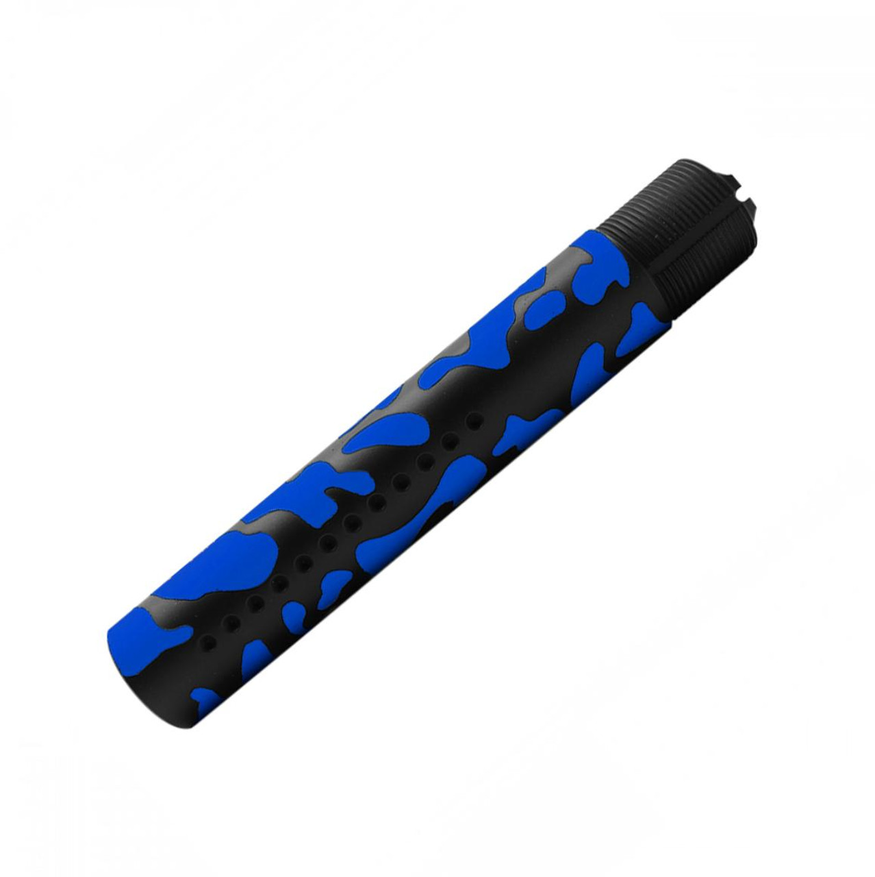 MCS AR-15 Custom Made Pistol Buffer Tube Black and Blue Flame - CERAKOTE CAMO  MCS AR-15 Custom Made Pistol Buffer Tube Black and Blue Flame - CERAKOTE CAMO