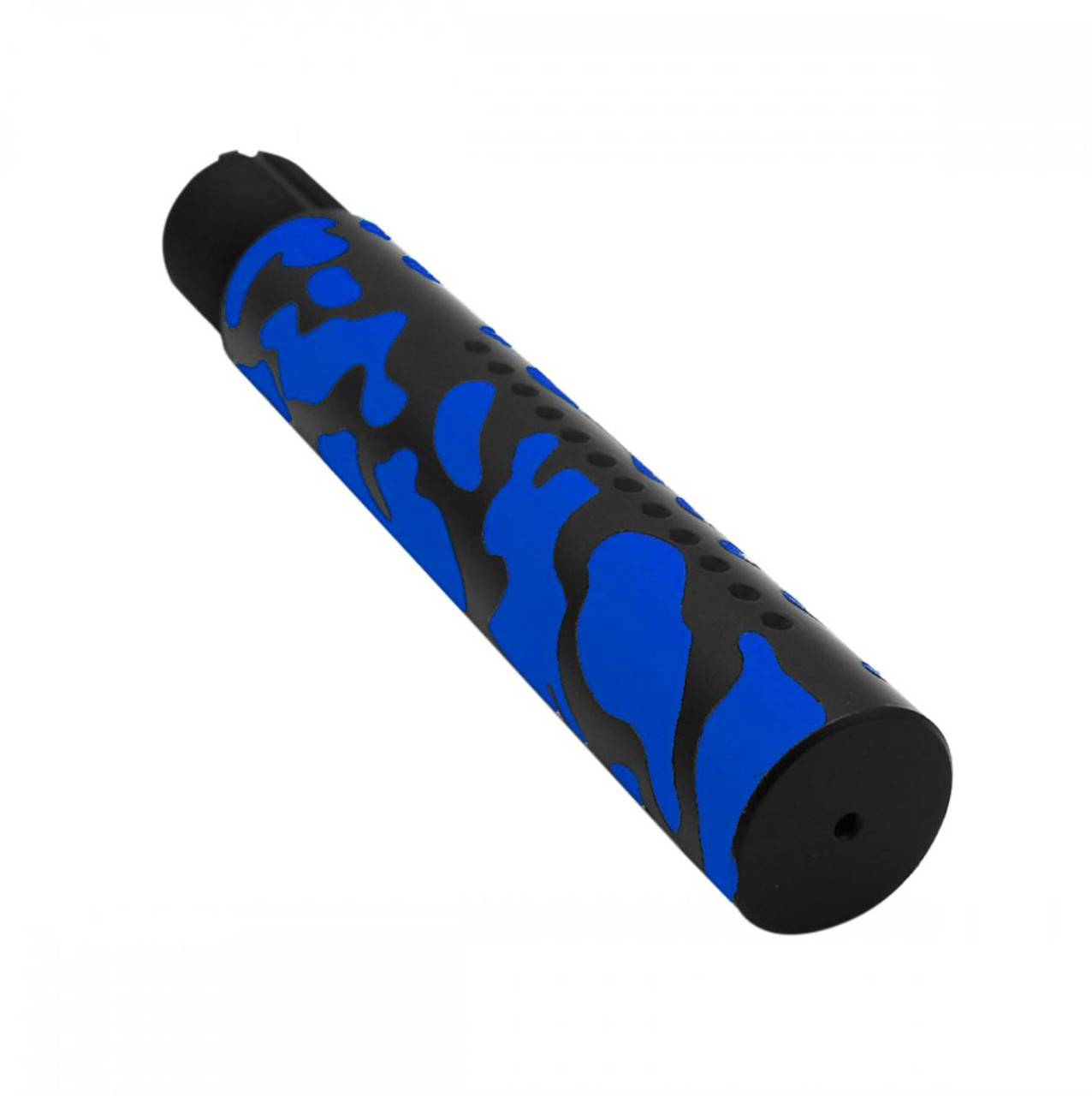 MCS AR-15 Custom Made Pistol Buffer Tube Black and Blue Flame - CERAKOTE CAMO  MCS AR-15 Custom Made Pistol Buffer Tube Black and Blue Flame - CERAKOTE CAMO