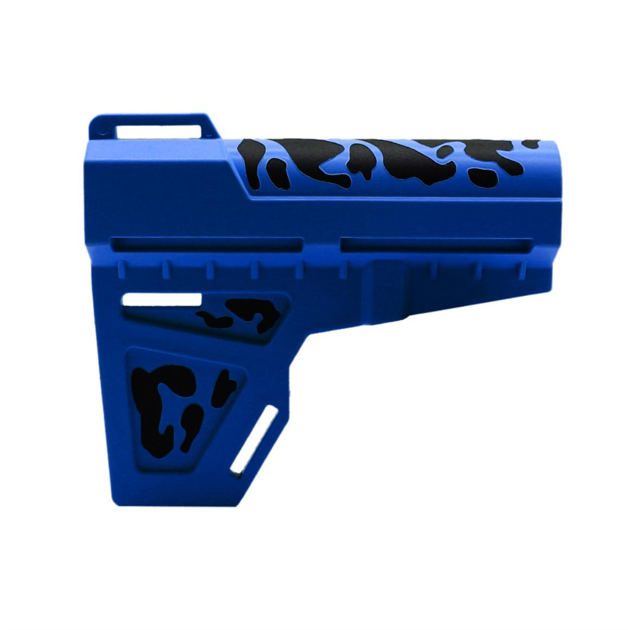 MCS Lightweight Shockwave Blade Pistol Stabilizer Black and Blue Flame - CERAKOTE CAMO  MCS Lightweight Shockwave Blade Pistol Stabilizer Black and Blue Flame - CERAKOTE CAMO