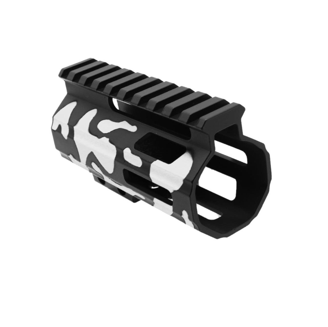 MCS AR-15 4" Parallelogram M-Lok Handguard - Made in USA - Black and Bright White - CERAKOTE CAMO 