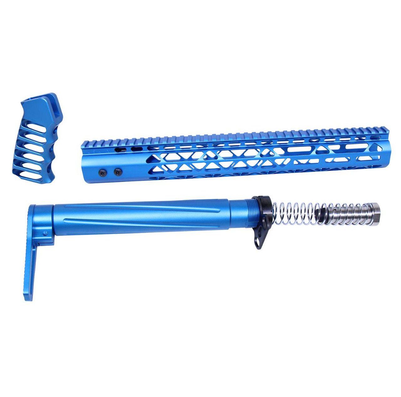 MCS AR .308 AIR Lite Series Complete Furniture Set - Anodized Blue 