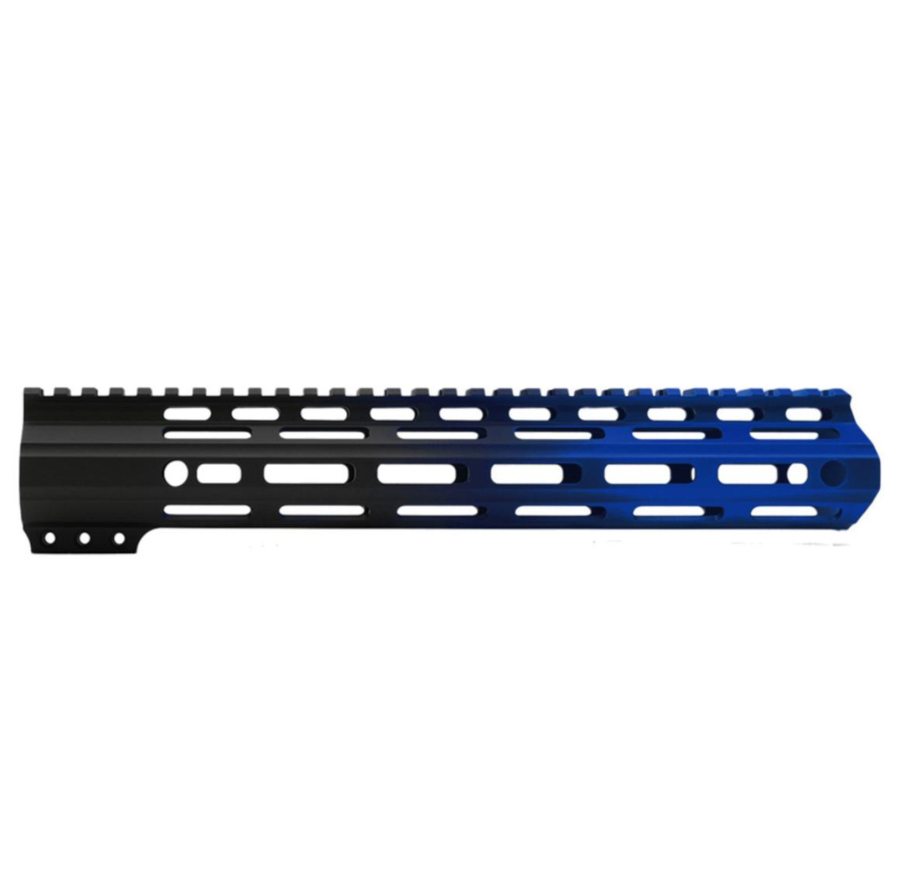 MCS AR-15 ANGLE CUT M-LOK 12 INCH HANDGUARD - MADE IN U.S.A - CERAKOTE GRADIENT BLUE FLAME 