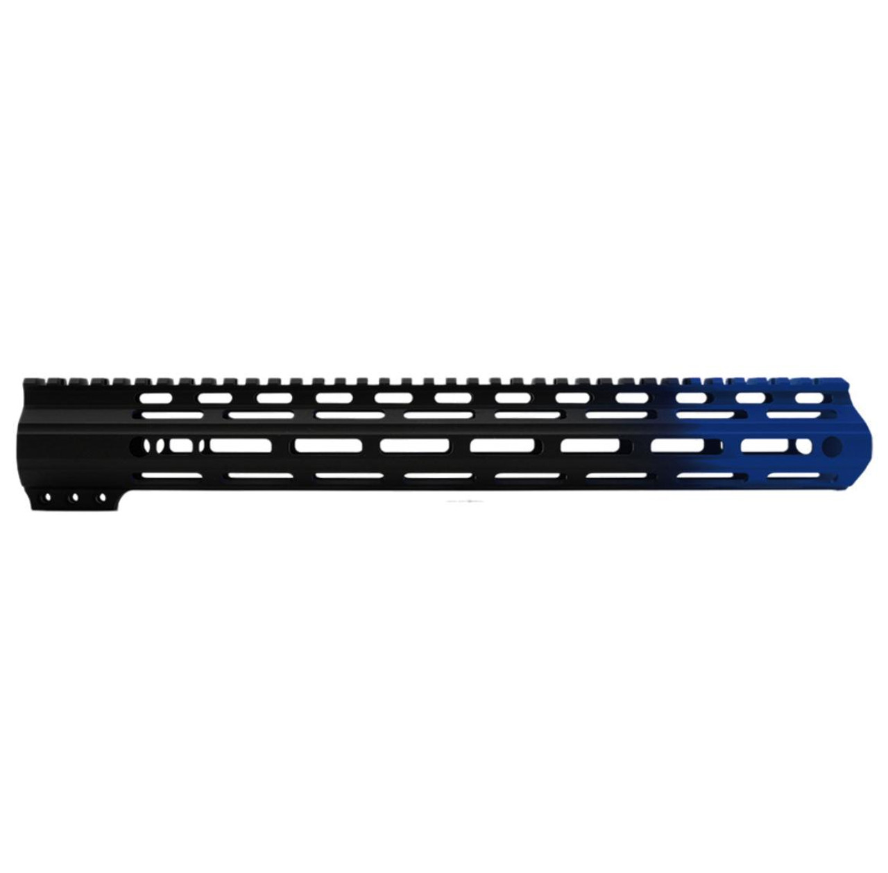 MCS AR-15 ANGLE CUT M-LOK 15 INCH HANDGUARD - MADE IN U.S.A - CERAKOTE GRADIENT BLUE FLAME 