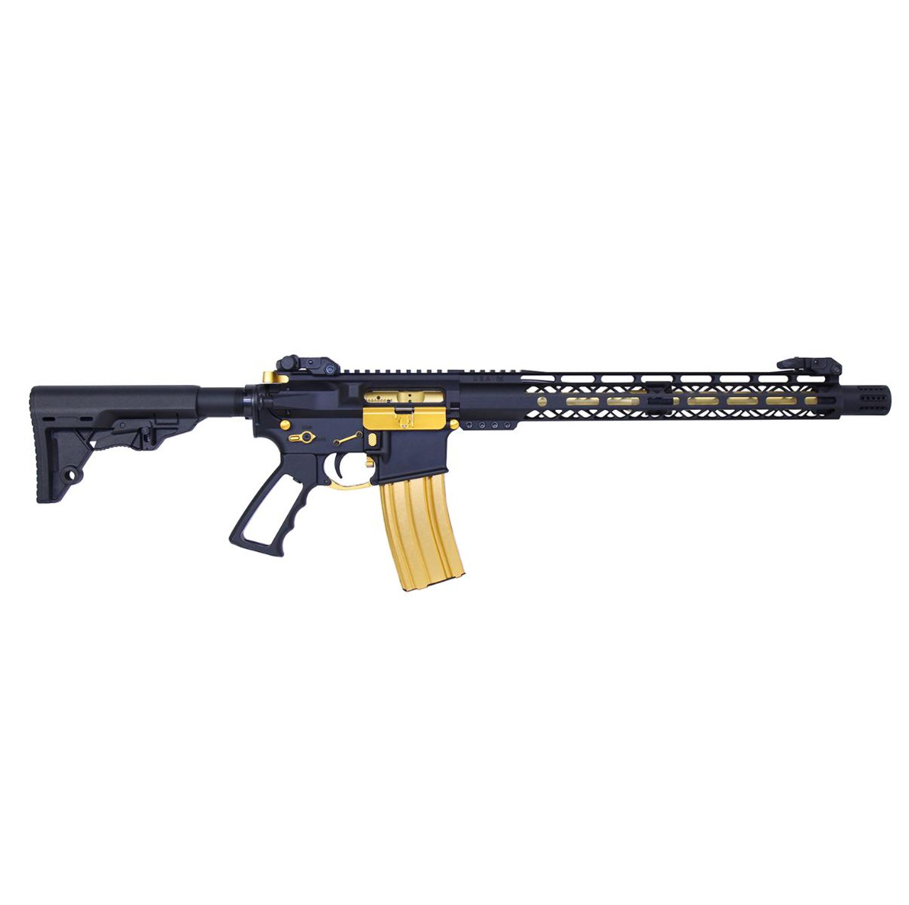 MCS AR-15 16″ 5.56mm 1:7 Twist M4 4150 Barrel - Tin Coated - Gold Titanium Nitride Finish 