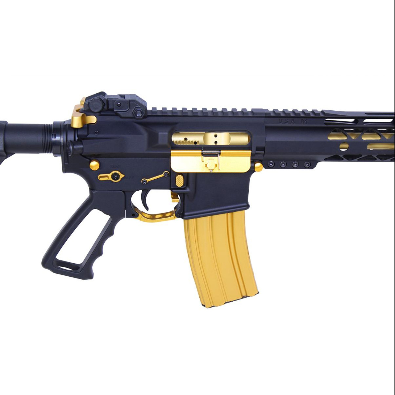 MCS AR-15 Gold Bolt Carrier Group Mil-Spec BCG - Tin Coated 