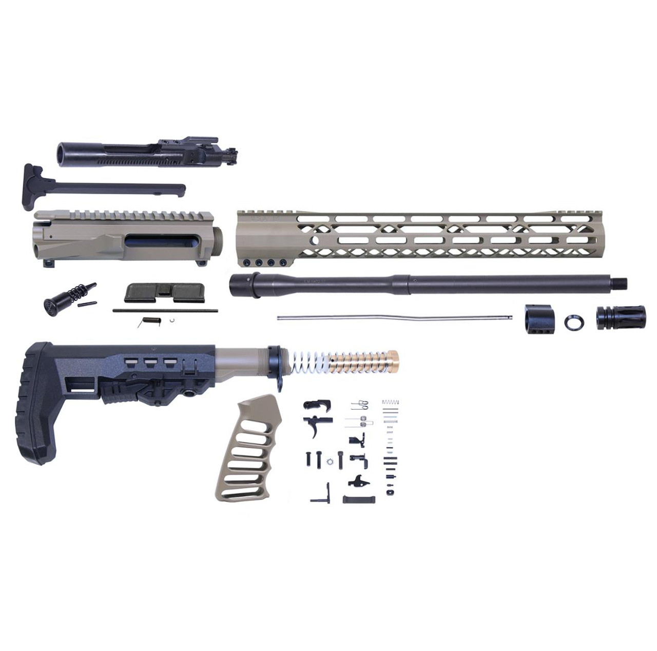 MCS AR-15 5.56 Cal Complete Rifle Kit #4 - No Lower - Flat Dark Earth 