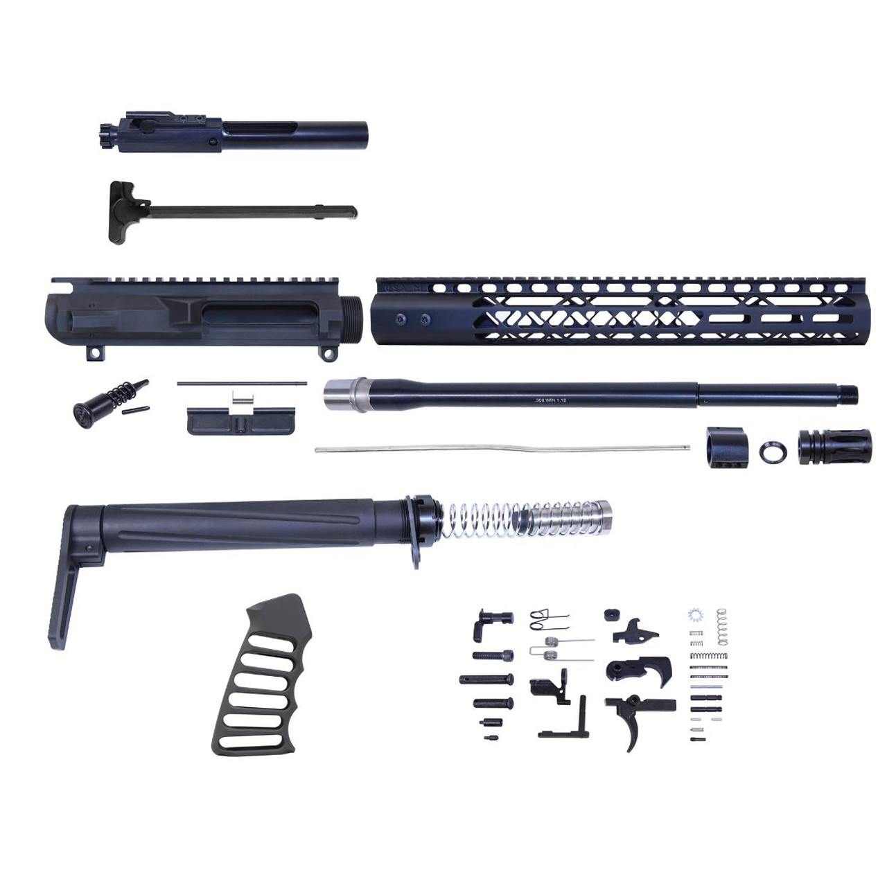 MCS AR .308 Cal Complete Rifle Kit Combo #2 - Anodized Black 