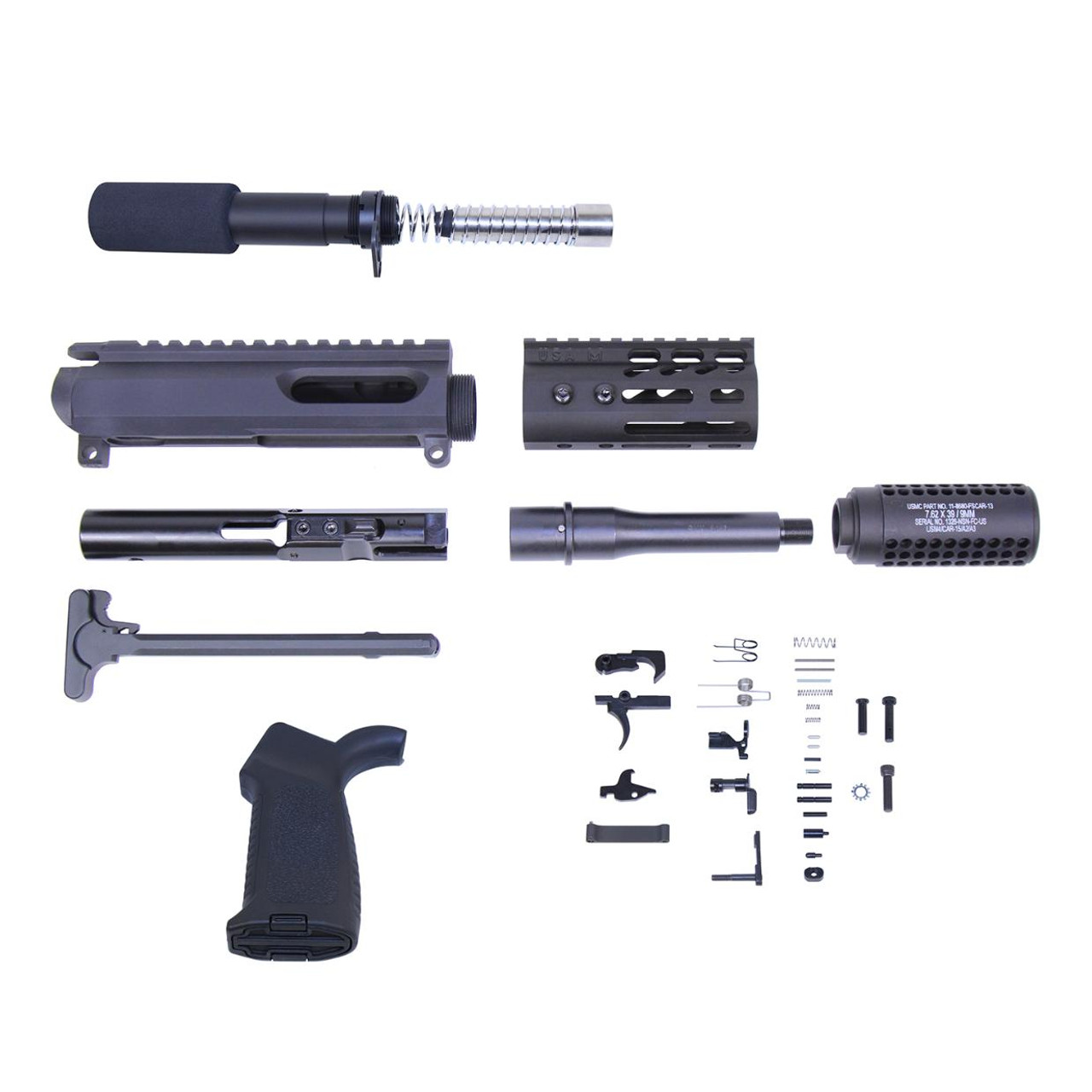 MCS AR-15 9mm Cal Complete Pistol Kit - 4″ Ultralight M-LOK Handguard 