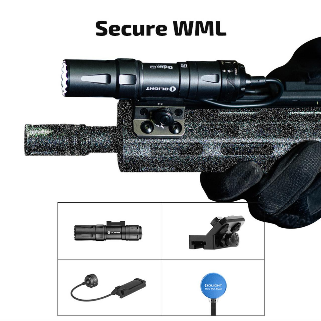 Olight Odin Mini, 1250lm Rechargeable Weapon Light with M-Lok Mount and Remote Switch – Black 