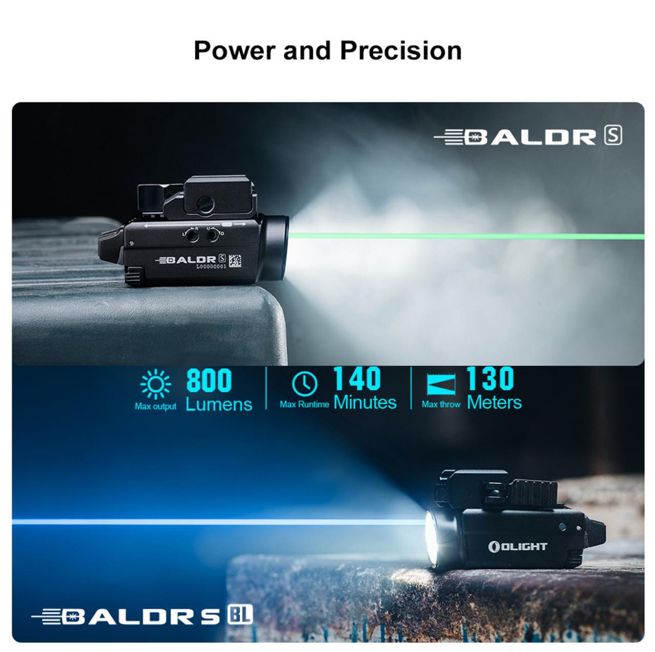 Olight Baldr S Rail Mounted Light 800 Lumens - BLK 