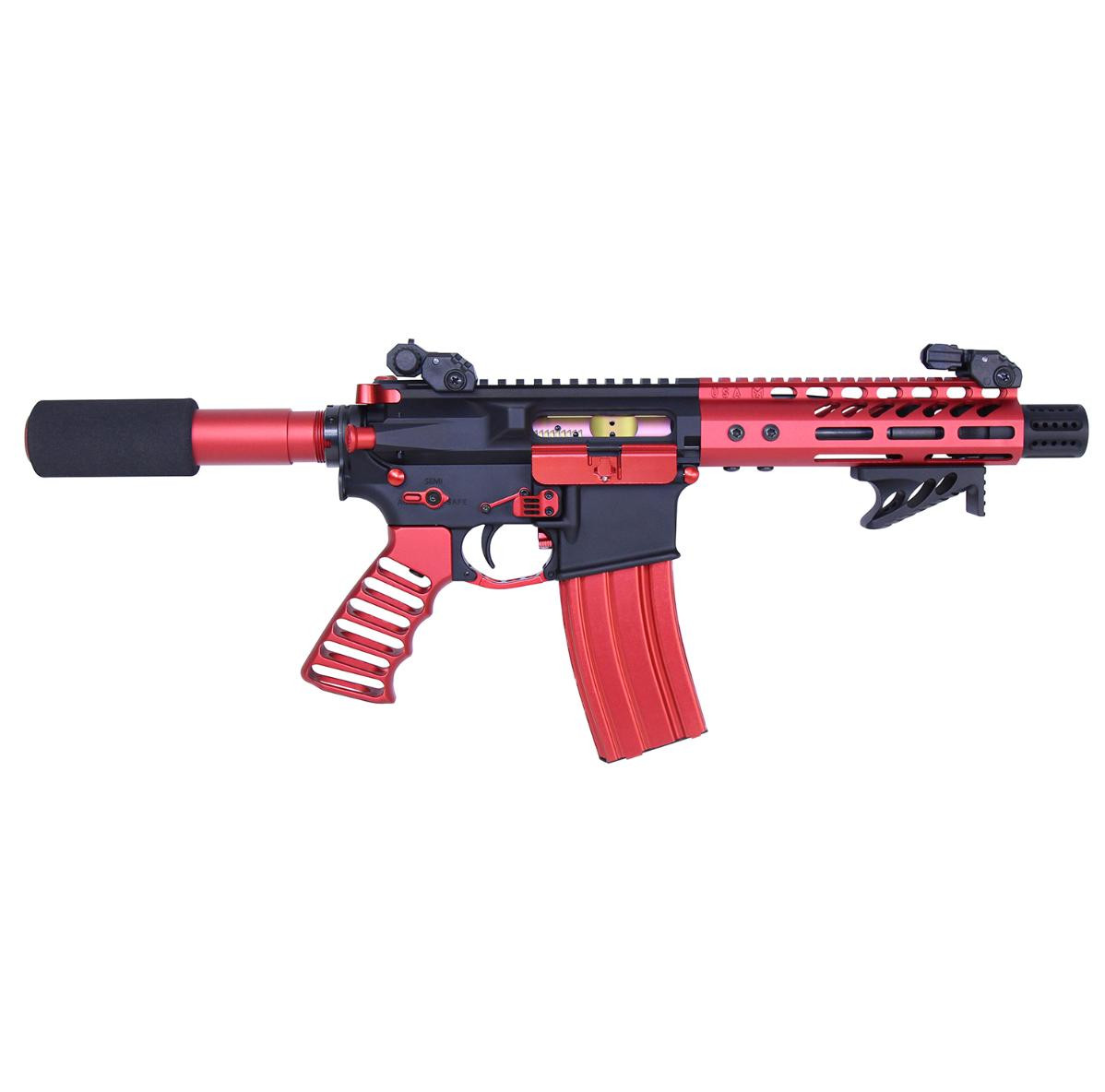 MCS AR-15 Skeletonized Ultralight Series Aluminum Pistol Grip - Anodized Red 