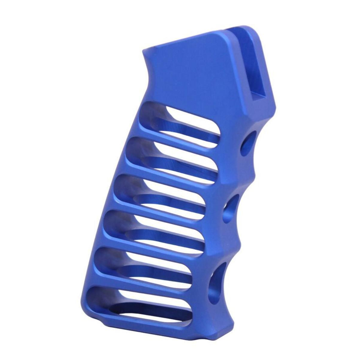 MCS AR-15 Ultralight Series Skeletonized Aluminum Pistol Grip - Anodized Blue 