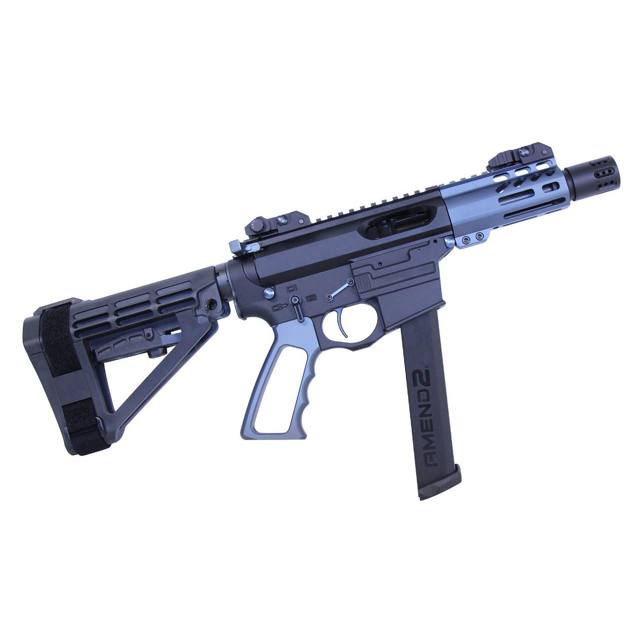 MCS AR-15 Micro Pistol Furniture Set With Milspec Buffer Tube USA Made - Anodized Gray 