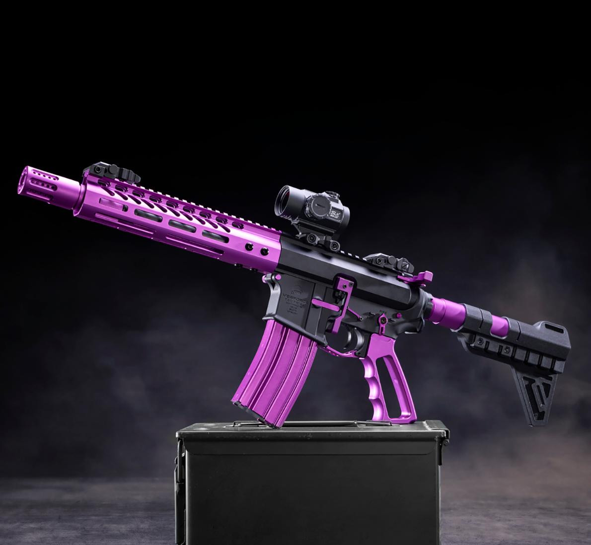 Buy Purple AR-15 Micro Slip Over Barrel Shroud Muzzle Brake | MCS