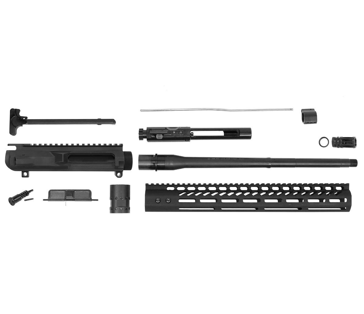 MCS AR-10 .308 Cal 18" Complete Upper Kit - Ultralight M-LOK - USA Made - Anodized Black 
