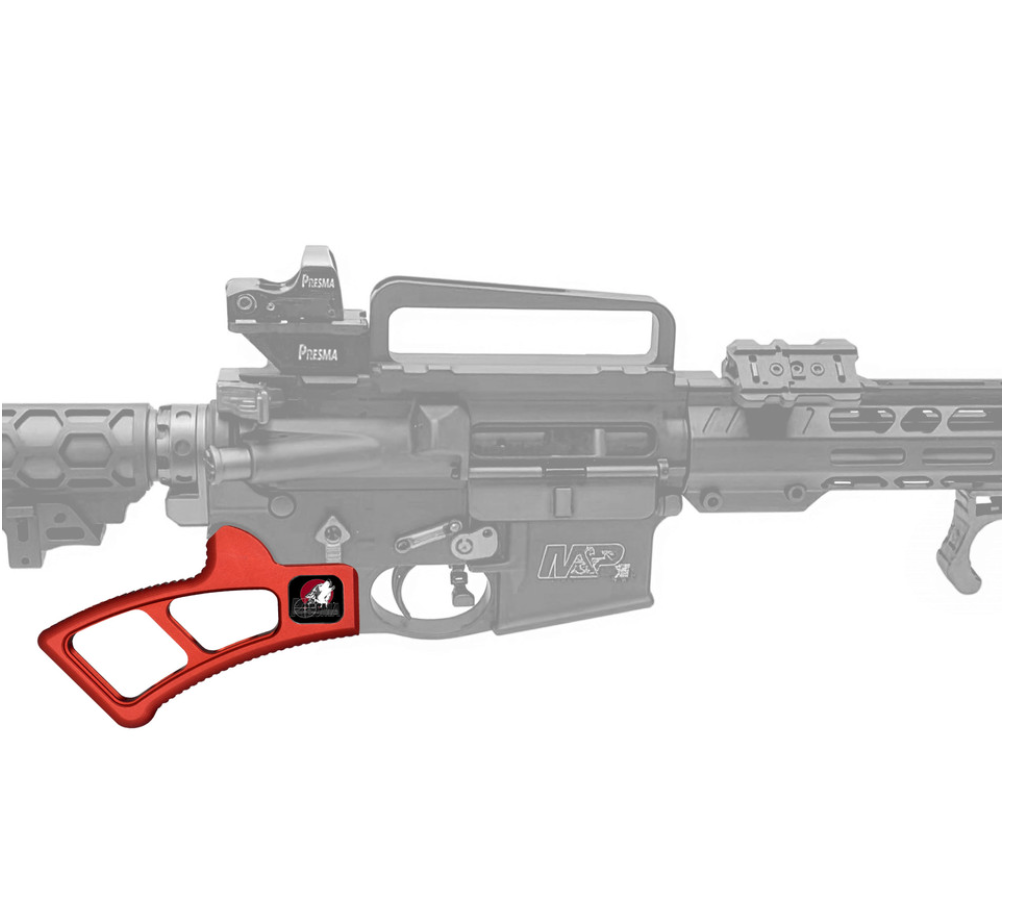 "Featureless" Skeletonized Rear Pistol Style Grip, Red