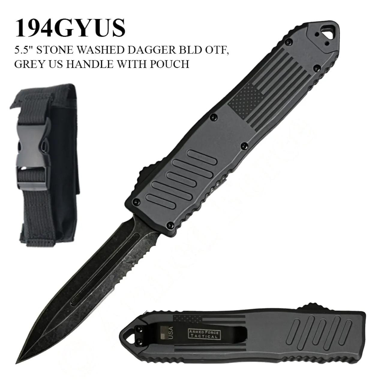 MCS 5.5″ DAGGER BLADE OTF AUTOMATIC KNIFE - USA FLAG 