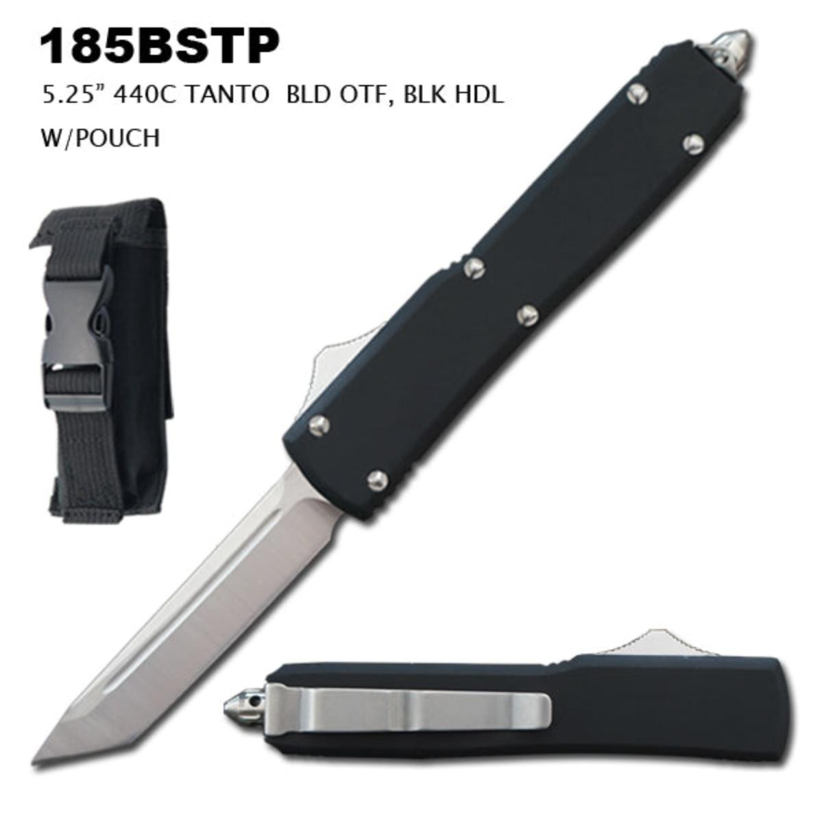 MCS TACTICAL 5.25″ TANTO BLADE OTF - BLACK 