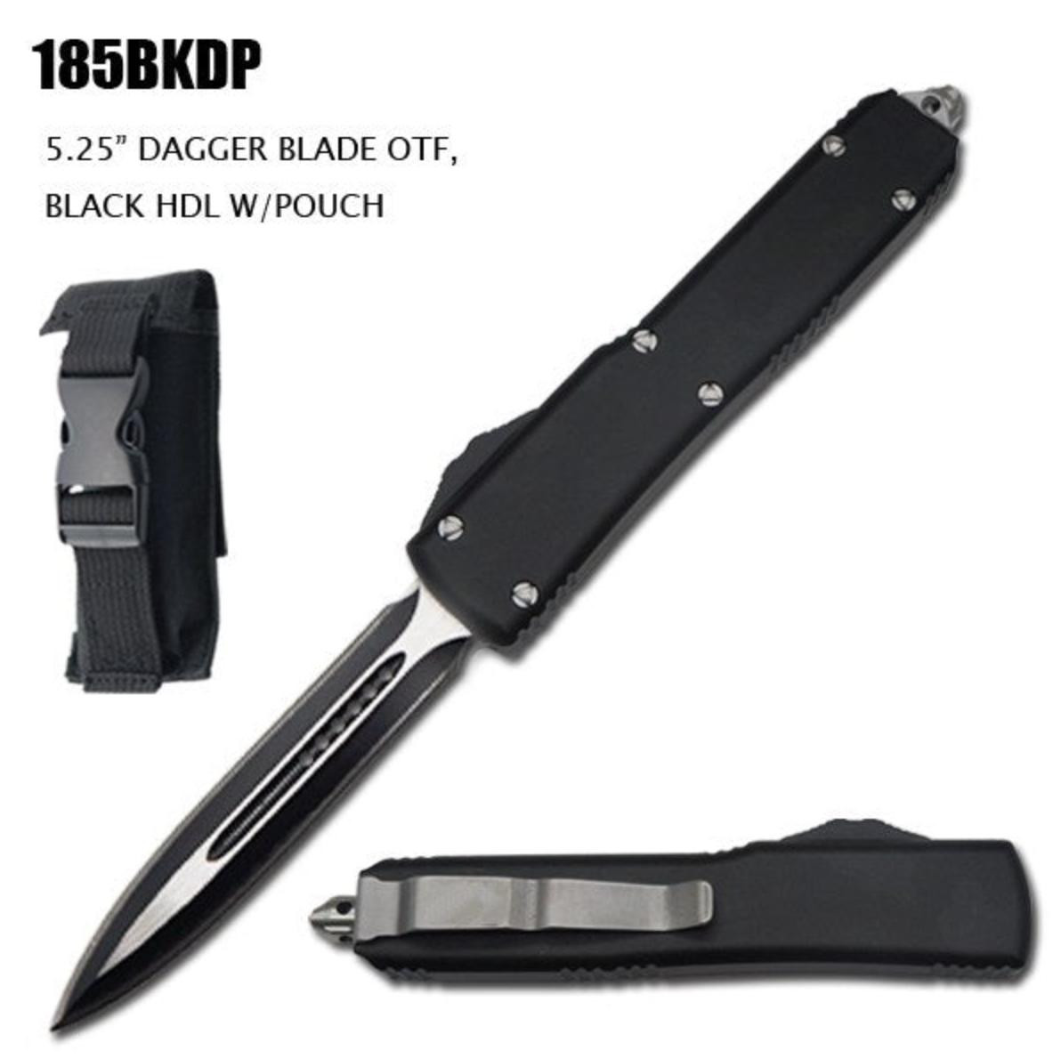 MCS OTF KNIFE STAINLESS STEEL DAGGER BLADE - BLACK 